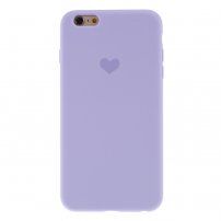 Etui silikonowe z serduszkiem dla iPhone 6 / 6S - liliowy