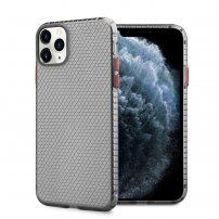Etui przezroczyste ze strukturą plastra miodu dla iPhone 11 Pro Max - czarny