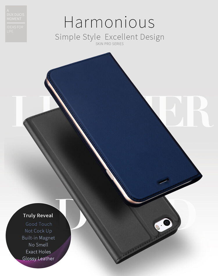 DUX DUCIS pokrowiec flip dla iPhone 5 / 5S / SE (2016) - ciemnoniebieski