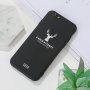 Etui matowe jeleń i cytat z miękkiego plastiku dla iPhone 6 - czarny