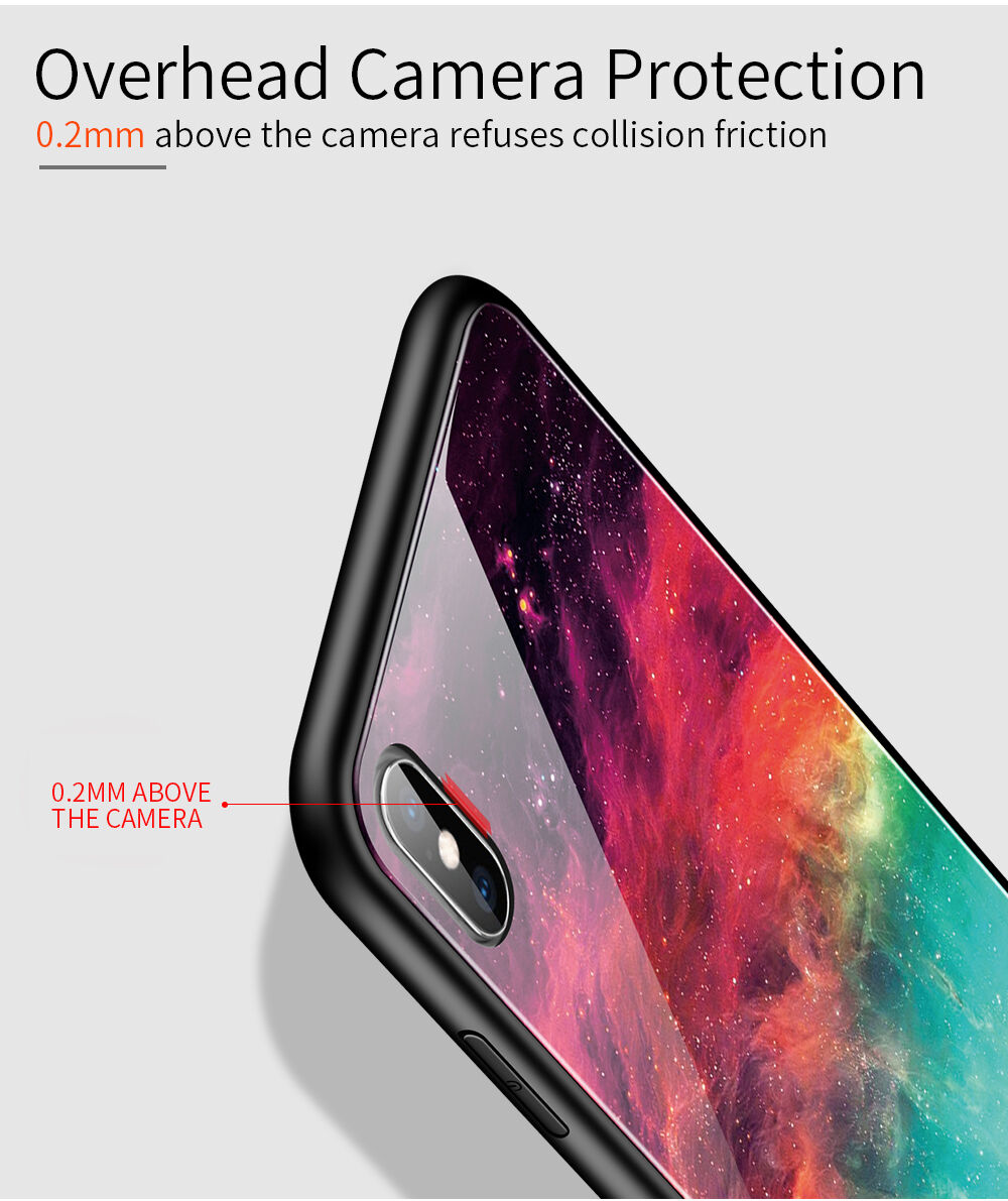 Etui ze szklaną częścią tylną dla iPhone X / XS - kolorowa mgła