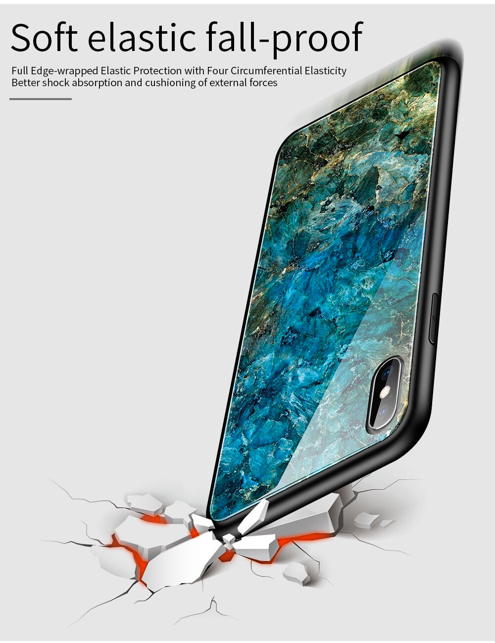 Etui ze szklaną częścią tylną dla iPhone X / XS - kolorowa mgła
