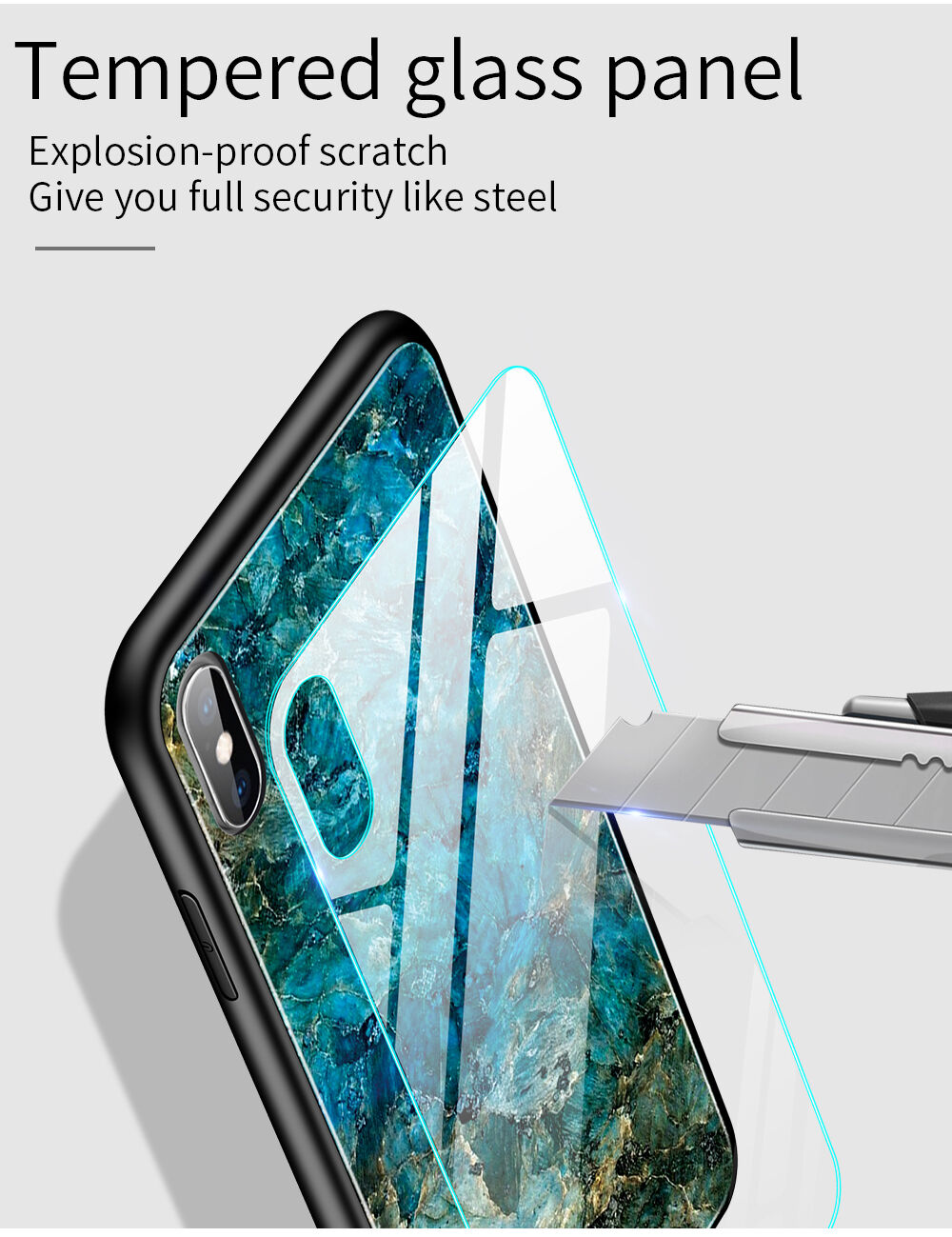 Etui ze szklaną częścią tylną dla iPhone X / XS - kolorowa mgła