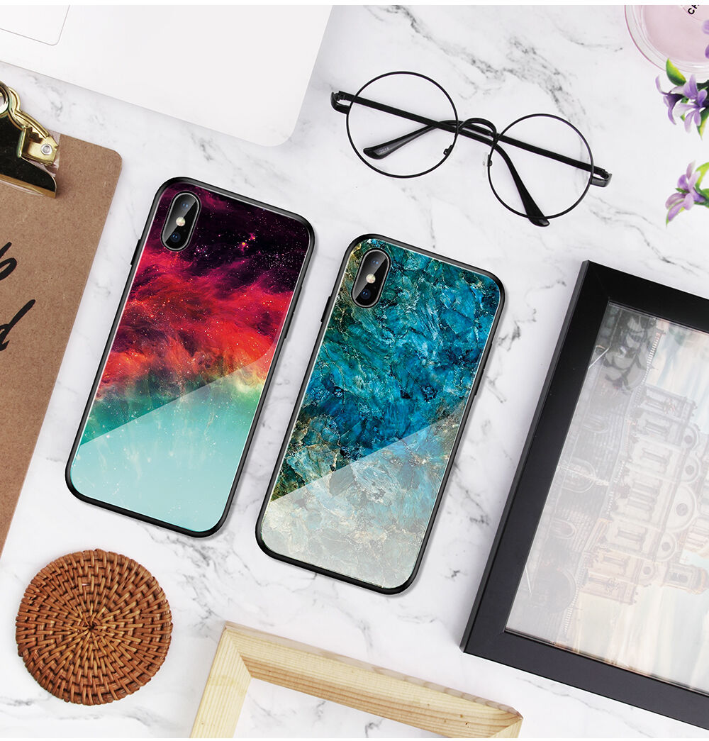 Etui ze szklaną częścią tylną dla iPhone X / XS - kolorowa mgła