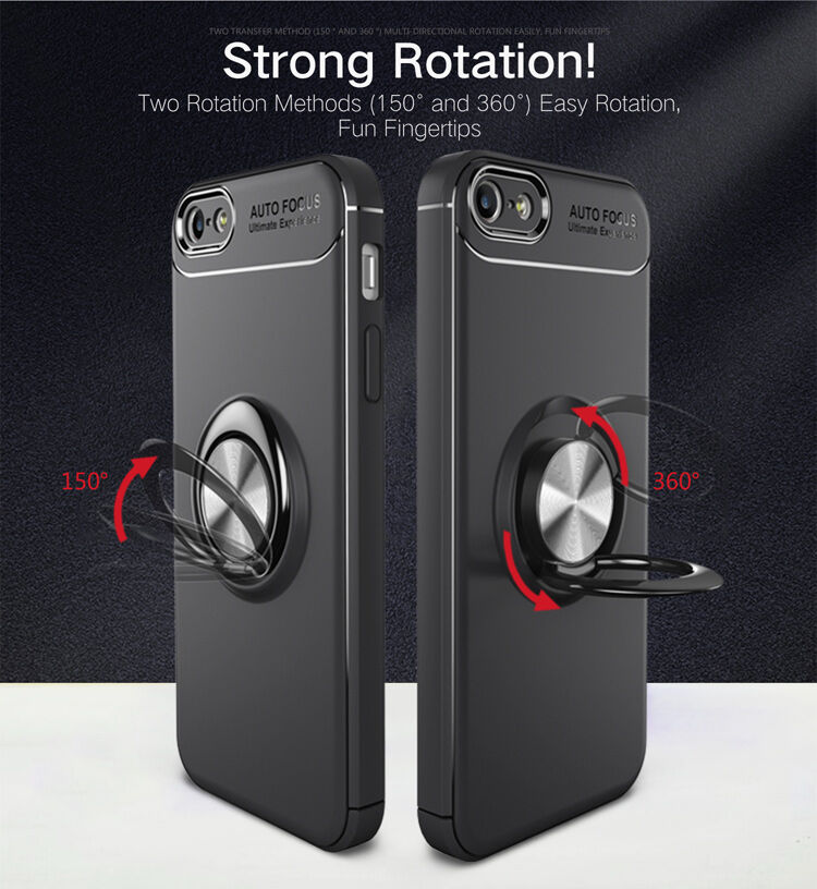 Etui z metalową podstawką pasującą do uchwytów magnetycznych na iPhone 5 / 5S / SE (2016) - czerwony