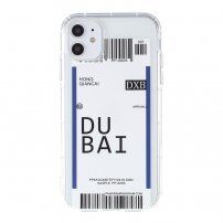 Etui z miękkiego plastiku ze wzorem biletu dla iPhone 12 mini - Dubaj