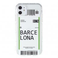 Etui z miękkiego plastiku ze wzorem biletu dla iPhone 12 mini - Barcelona