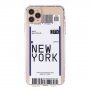 Etui z miękkiego plastiku ze wzorem biletu dla iPhone 12 Pro Max - New York