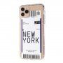 Etui z miękkiego plastiku ze wzorem biletu dla iPhone 12 Pro Max - New York