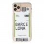 Etui z miękkiego plastiku ze wzorem biletu dla iPhone 12 Pro Max - Barcelona