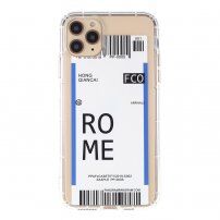 Etui z miękkiego plastiku ze wzorem biletu dla iPhone 12 Pro Max - Rzym