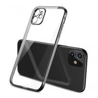 Etui przezroczyste z metalizowaną krawędzią dla iPhone 11 - czarny