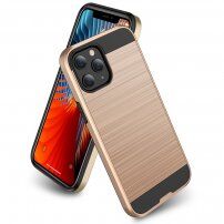 Odporne etui dla iPhone 12 Pro Max - tekstura szlifowana - złote