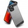 Odporne etui dla iPhone 12 Pro Max - tekstura szlifowana - srebrny
