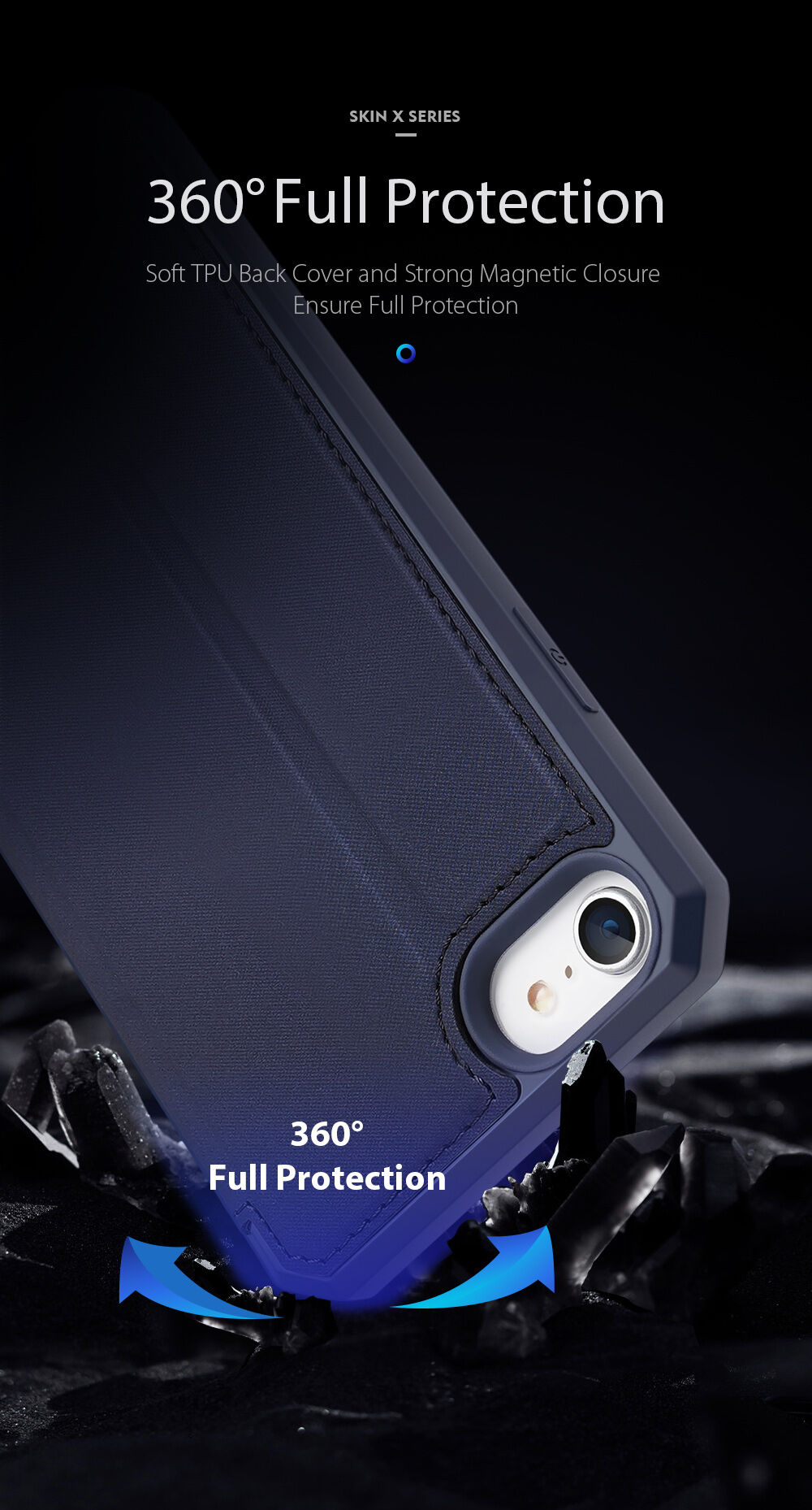 Dux Ducis pokrowiec portfelowy dla iPhone 7 / 8 / SE (2020/2022) - czarne