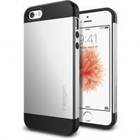 Spigen cienkie ochronne Armor etui dla Apple iPhone SE (2016) / 5S / 5 - srebrne
