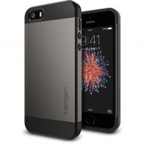 Spigen cienkie ochronne Armor etui dla Apple iPhone SE (2016) / 5S - szare