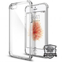 Spigen Crystal Shell ochronne etui poliwęglanowe dla Apple iPhone SE (2016) / 5S - przezroczyste