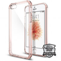 Spigen Crystal Shell ochronne etui poliwęglanowe dla Apple iPhone SE (2016) / 5S - przezroczyste różowe