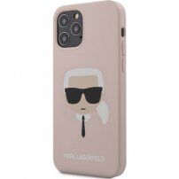 Karl Lagerfeld Head etui silikonowe dla iPhone 12 Pro Max - jasnoróżowe