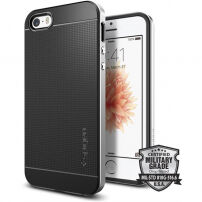 Spigen Neo ekskluzywne etui ochronne dla Apple iPhone SE (2016) / 5S - czarno-srebrne