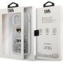 Karl Lagerfeld Liquid Glitter 2 Heads etui dla iPhone 12 / 12 Pro - srebrny