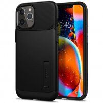 Spigen Slim Armor etui ze stojakiem dla iPhone 12 Pro Max - czarny