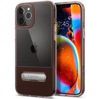 Spigen Slim Armor Essential etui ze stojakiem dla iPhone 12 Pro Max - różowy