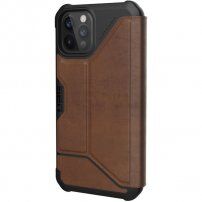 UAG Metropolis LTHR pokrowiec flip do iPhone 12 / 12 Pro - brązowy