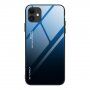Etui ze szklaną częścią tylną dla iPhone 12 mini - niebiesko-czarny