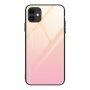 Etui ze szklaną częścią tylną dla iPhone 12 mini - różowo-złoty