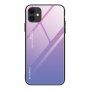 Etui ze szklaną częścią tylną dla iPhone 12 mini - różowo-niebieski