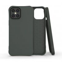 Etui matowe miękkie do iPhone 12 Pro Max - ciemnozielony