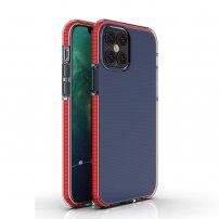 Etui przezroczyste z kolorową ramką do iPhone 12 / 12 Pro - czerwony