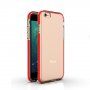 Etui przezroczyste z kolorową ramką z miękkiego plastiku do iPhone 6 / 6S - czerwony