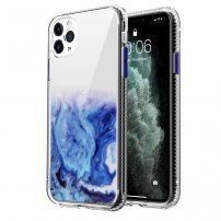 Etui marmurowe odporne na zarysowania do iPhone 11 Pro - niebieskie