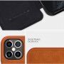 Nillkin Qin pokrowiec portfelowy ze skóry PU dla iPhone 12 Pro Max - czerwony