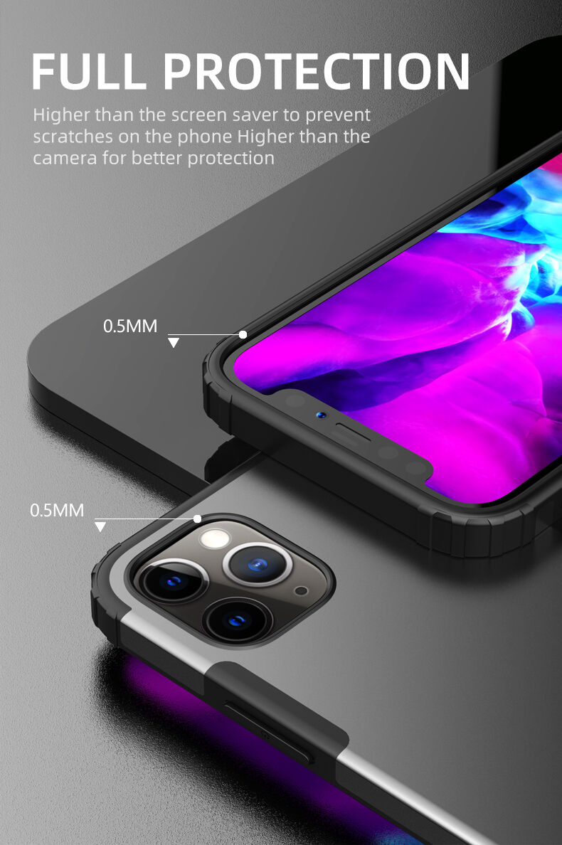 Ipaky etui matowe odporne na uderzenia do iPhone 12 Pro Max - czarny