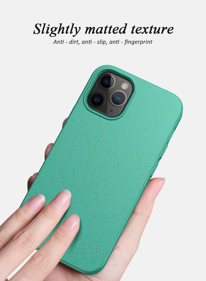 Matowy ekologicznie rozkładalny pokrowiec do iPhone 12 / 12 Pro - niebieskie