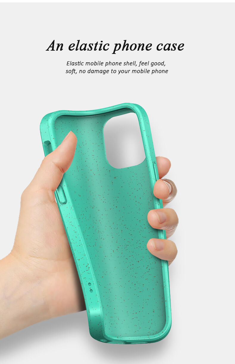Matowy ekologicznie rozkładalny pokrowiec do iPhone 12 / 12 Pro - niebieskie