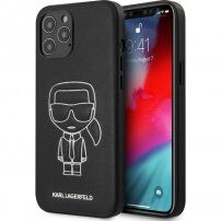 Karl Lagerfeld Embossed etui ze skóry PU do iPhone 12 Pro Max - czarny