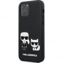 Karl Lagerfeld Karl &Choupette etui ze skóry PU do iPhone 12 Pro Max - czarny