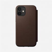 Nomad Folio Leather skórzany pokrowiec flip do iPhone 12 mini - brązowy