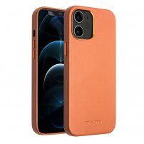 Qialino etui skórzane dla iPhone 12 mini - brązowe