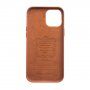 Qialino etui skórzane dla iPhone 12 mini - brązowe