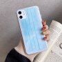 Etui z miękkiego plastiku ze wzorem maseczki do iPhone 11 Pro - niebieskie