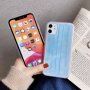 Etui z miękkiego plastiku ze wzorem maseczki do iPhone 11 Pro - niebieskie