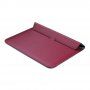 Uniwersalna koperta ze sztucznej skóry z podstawką dla MacBook do 16" - ciemnopurpurowa