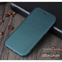 X-Level pokrowiec skórzany flip ze stojakiem do iPhone 12 / 12 Pro - zielony