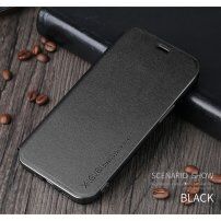 X-Level pokrowiec skórzany flip ze stojakiem do iPhone 12 / 12 Pro - czarne